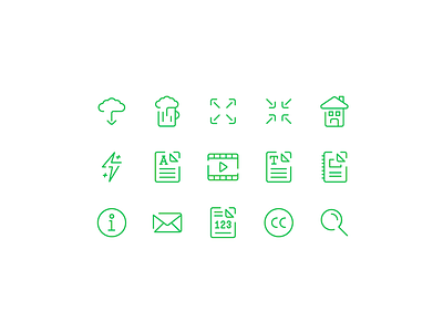 Line Icons Preview beer cloud creative commons expand home icon info lightning mail search video