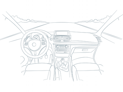 Car car dashboard detail illustration interior line manual road transmission