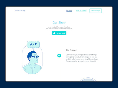 Level Therapy - Our Story develop flat illustration problem remote therapy ui ux web