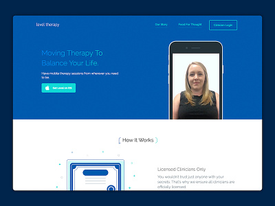 Level Therapy - Home clinician design develop front end home level therapy ui ux web