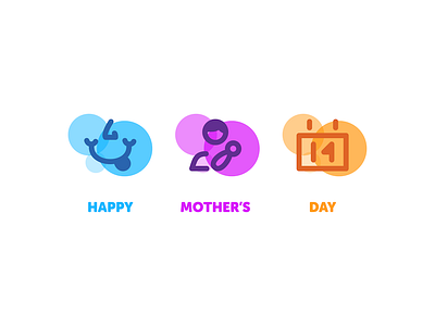 Mom's Day 14 baby calendar day happy holiday icon maternal mothers smile tongue