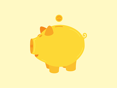 Cha-Ching account bank coin dollar gold illustration money pig piggy saving