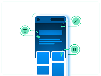 Illustration Style Exploration (Updated) eye dropper grid heading illustration line phone shadow typography ui