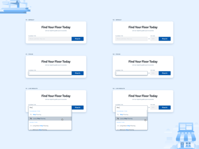 FlooringStores Home Page Search Interaction States code dropdown find floor floor type focus hover interactive room type shadow user experience zip