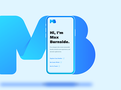 Personal Landing Page Update case study gradient home landing link logo mb monogram page personal phone portfolio ui ux