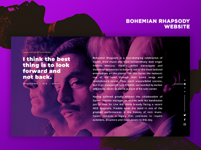 Bohemian Rhapsody Website bohemian rhapsody movie movies queen ui ui design uiux user experience user interface ux ux design web app web design website