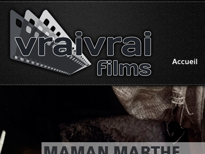 VraiVrai Films - homepage webdesign