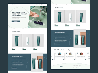 Natur. Skincare Website Concept beauty branding landingpage minimal skincare ui ux web webdesign website