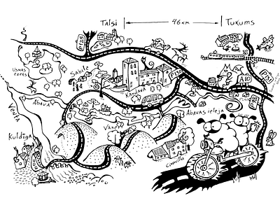 Road map Kuldiga Talsi Tukums