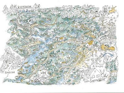 Abava river valley, Latvia illustration latvia maps river valley