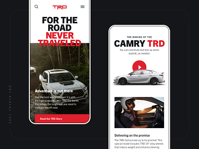 Toyota TRD mobile design mobile ui ui design web design