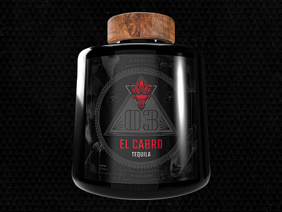 El Cabro Tequila bottle design bottle label design illustrator logo photoshop typography