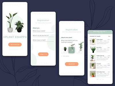 Mobile App for plant swap app app design design illustration mobile app registration page ui ux web design