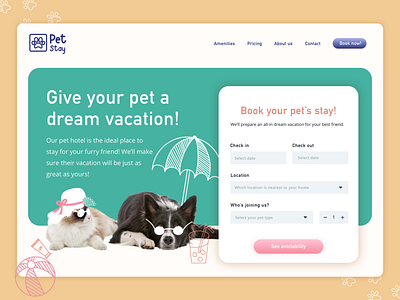 Pet Hotel web design landingpage