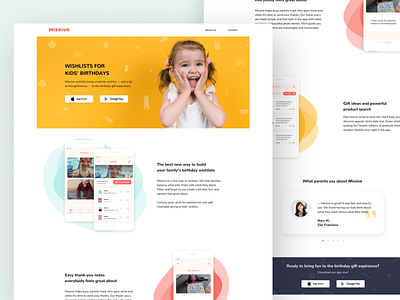 Landing Page for Kids Wishlists App