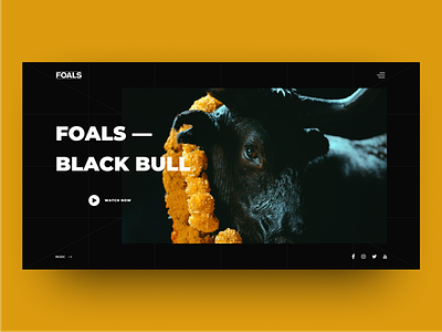 Foals Website Concept black concept design figma foals gold landingpage music ui web web design webdesign