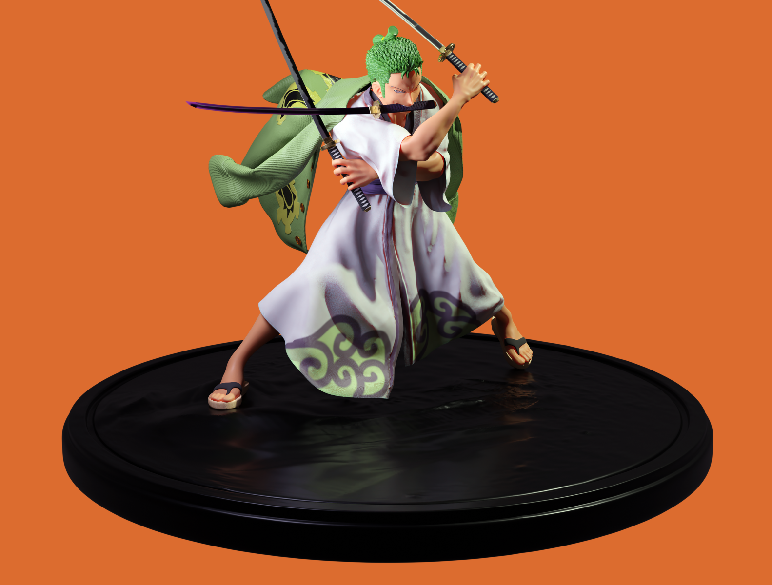 Roronoa Zoro from OnePiece 3D Figure Study by Taufan A