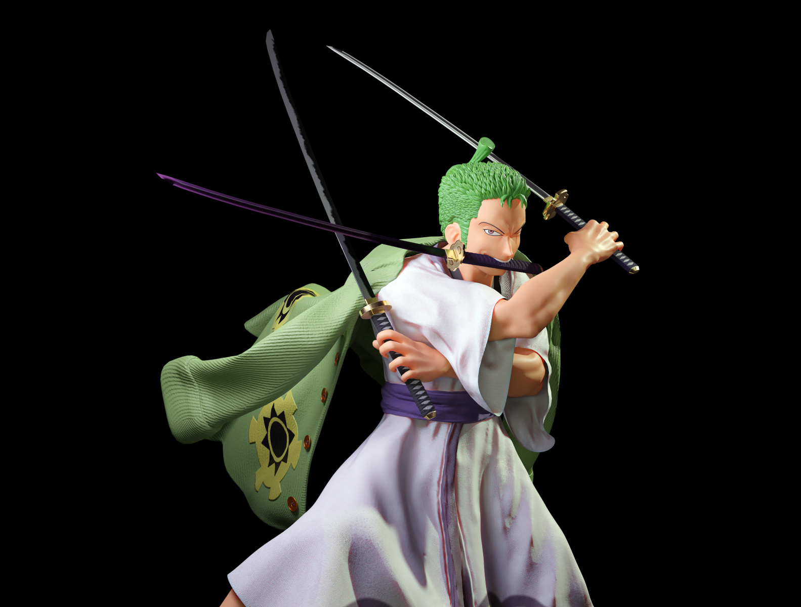 Roronoa Zoro from OnePiece 3D Figure Study by Taufan A