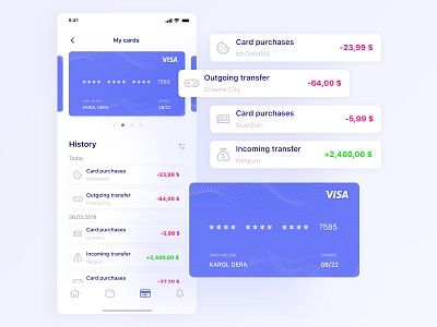 Credit card history app bank credit card history ios list mobile ui