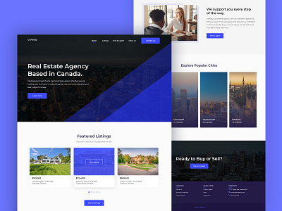 Real estate agency homepage design landing page design property real estate ui ui design user interface web design