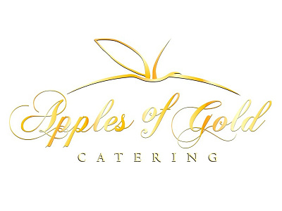 catering logo apple apples brand caterer catering gold gold logo gold shading identity logo logo design vector