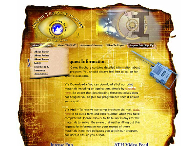 treasure hunters web design GUI aged antique burnt edges gui interactive elements old ripped ui ux web design webdesign website design