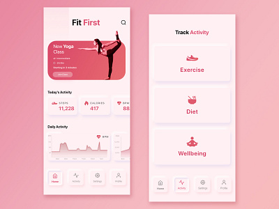 FitFirst app design fitness flat icon photoshop sketch skeumorphism sport ui vector