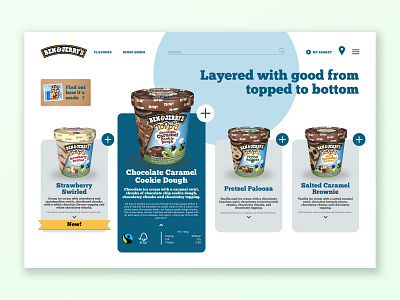 Ben And Jerrys Topped Range branding design flat photoshop sketch typography ui ux vector web