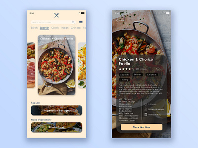 Recipe Concept UI design flat food icon photoshop product recipe sketch typography ui ux