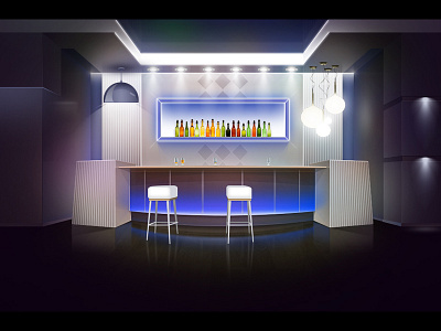 Barroom interior 2 barroom game game design illustration interior photoshop