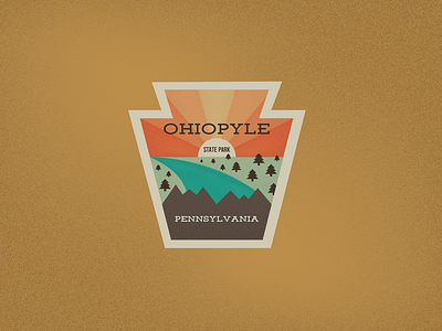 Ohiopyle State park badge (WIP) badge noise project school state park texture vintage wip