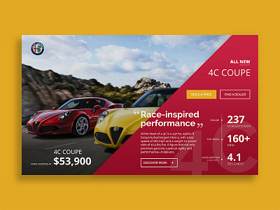 003 - Alfa 4C Landing page 003 alfa romero challenge dailyui gif landing page minimal ui ux web web design website