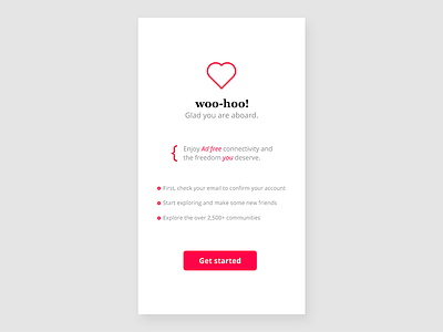 Onboarding // 023 app bullet points concept daily dailyui day 23 heart minimal onborading ui