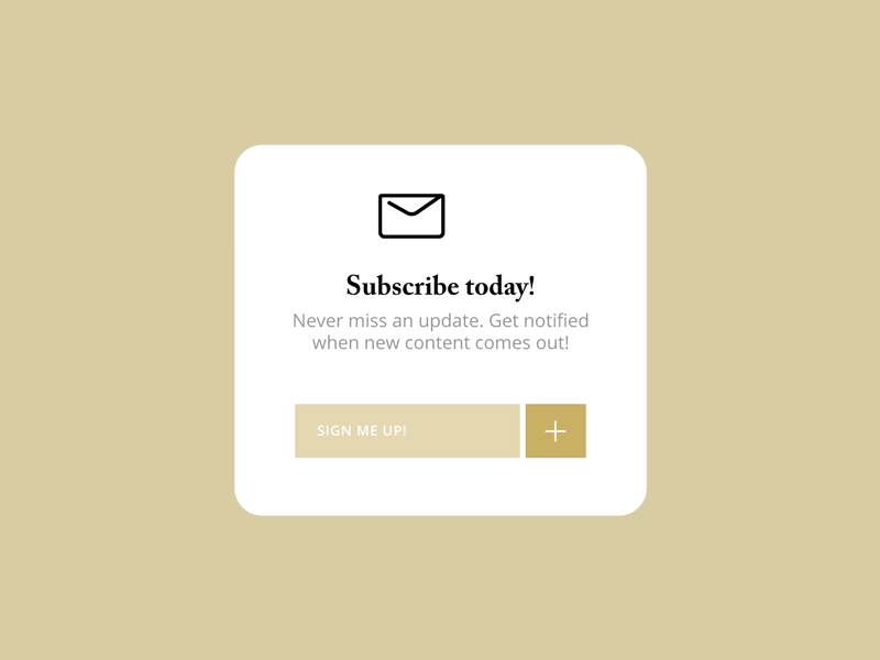 Subscribe // 026 concept daily dailyui day 26 email envelope gif minimal notification subscribe
