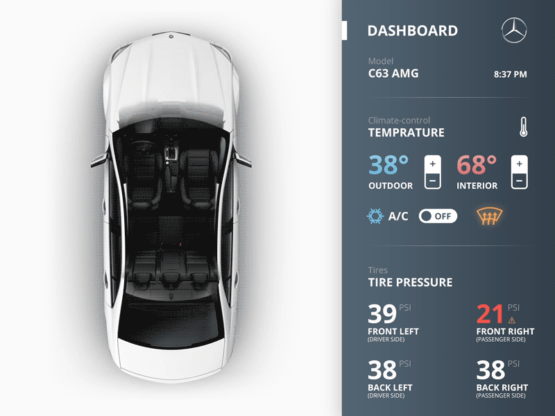Car interface // 034 after effects car car interface concept custom daily dailyui day 034 interface mercdes benz minimal module