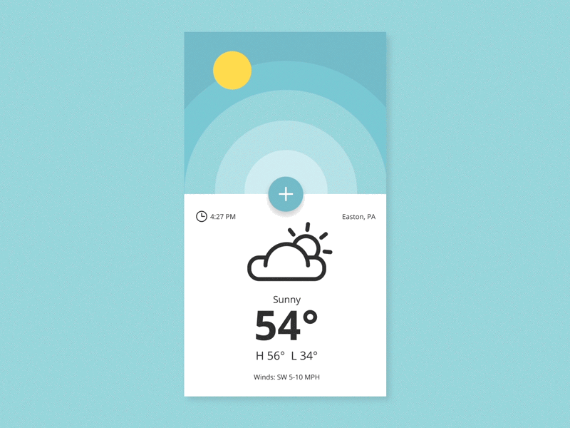 Weather app // 037 after effects animation app design concept daily dailyui day 037 gif interface minimal mobile weather app
