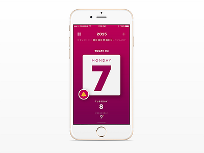 Calendar // 038 2015 animation app design calendar calendar app concept daily daily ui day 038 minimal mobile photoshop