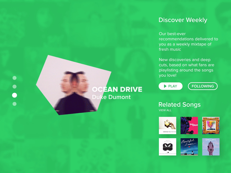 Curated for you // 091 after effects animation concept curated for you daily dailyui day 091 gif interface minimal music spotify