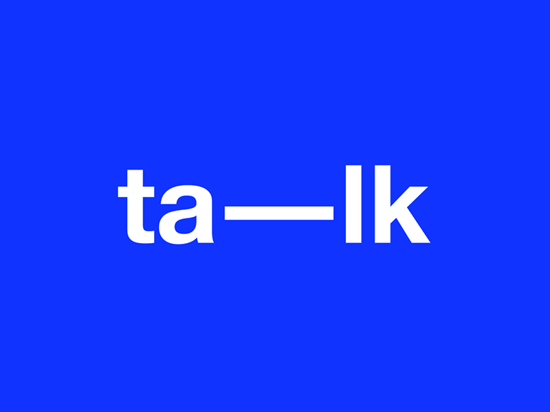 ta–lk in motion branding logo logo animated looping mark motion graphics podcast simple talk