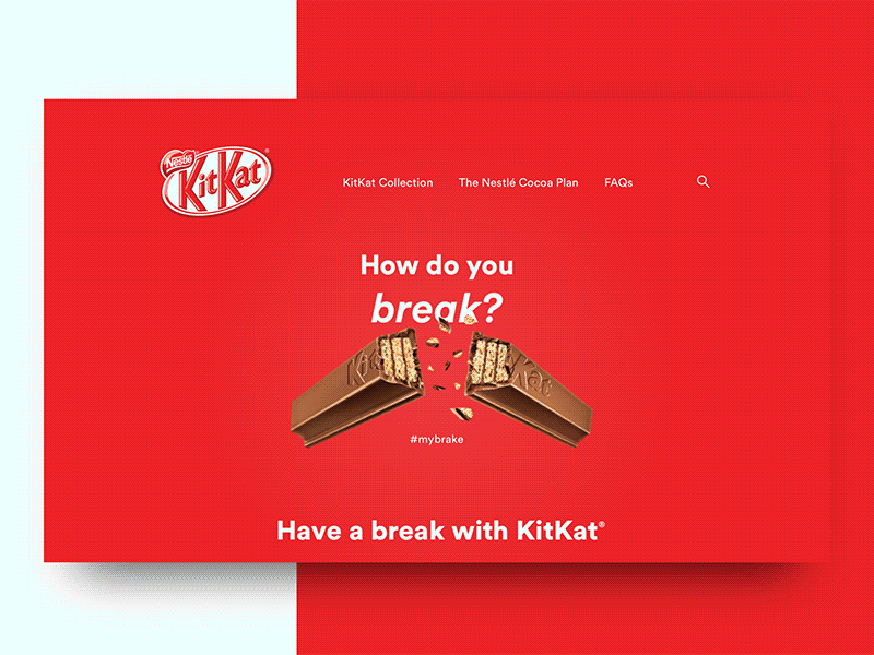 KitKat® [01] animated hero daily project design hero kitkat motion graphics parallax thirtyui ui web website