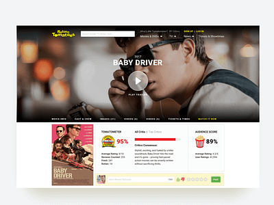 Rotten Tomatoes [05] comment daily project design movie rating rotten tomatoes search sketchapp thirtyui trailer ui web