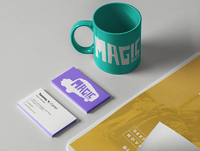 MAGIC BUS BRANDING branding businesscard colors logo transport typography