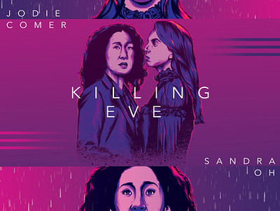 Killing Eve branding design graphicdesign illustration jodiecomer killingeve logo movie poster packaging poster art poster design posters television televisionposter tv typogaphy vector