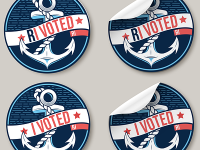 Rhode Island I Voted Sticker