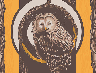 Harvester animal art brown design gold illustration owl owl illustration packaging poster art poster design posters vector