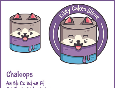Kitty Cakes Slime animal badge branding cake logo cat catlogo design face logo icon illustration logo logodesign slime typography vector