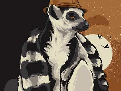 Demur Lemur animal animal art branding design exotic animal illustration lemur movie poster poster poster art poster design posters print vector