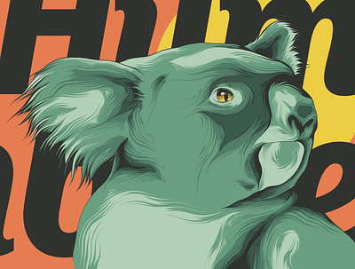 Koala animal animal art badge branding design illustration koala koala bear logo poster art poster design posters vector