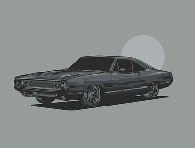 Pure American Muscle 1970 dodge charger blue branding car classic car design dodge charger gray illustration logo muscle car poster art poster design posters retro car ui ux vector vintage car vintage hellcat