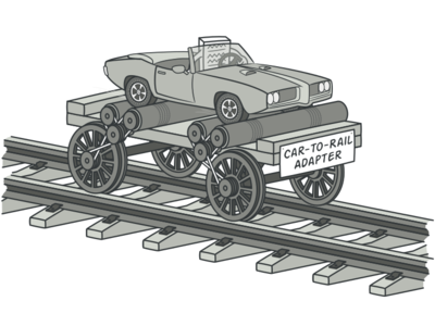 Car-to-Rail Adapter Illustration illustration vector web